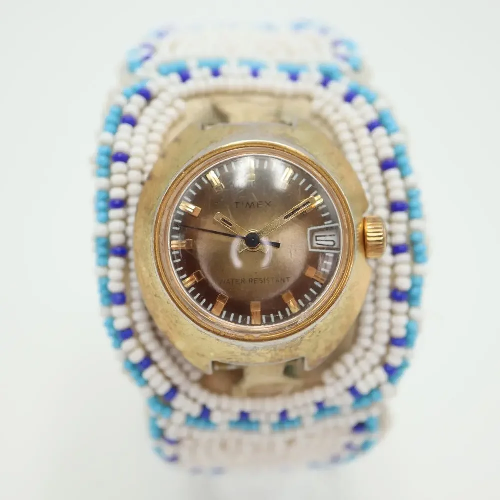 Vintage Timex Mechanical Womens Wind Up Watch Gold Bronze Tone w New Battery